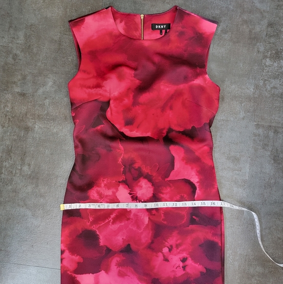 DKNY Sleevless Floral Fuchsia Sheath Dress Women's Size 4 - Picture 13 of 14
